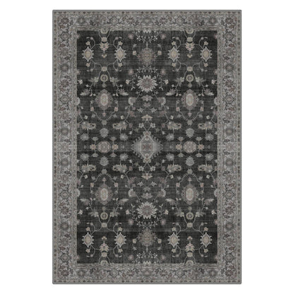 Vintage Teppich Wohnzimmer 200x290 cm Anthrazit Rechteck