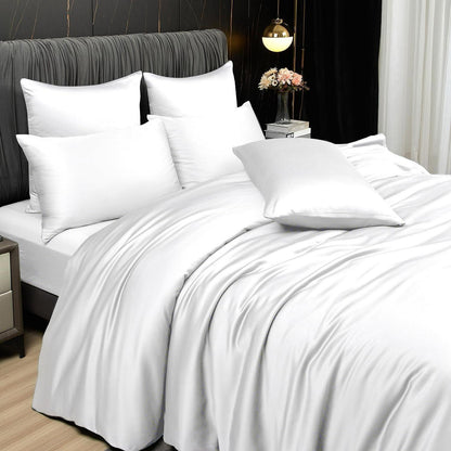 Bambus Bettwäsche 200x200 cm - Kühlend & Atmungsaktiv, Creme Weiß
