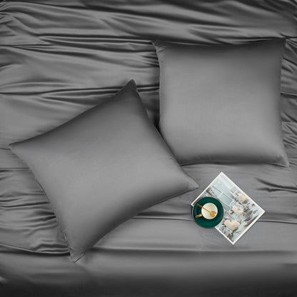 Bambus Bettwäsche Set 200x200 cm Grau | Atmungsaktiv & Kühlend