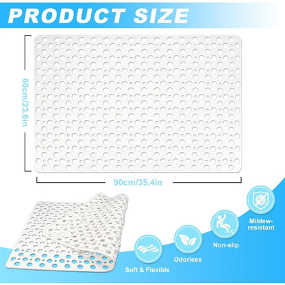 Rutschfeste Duschmatte 60x90cm - Weiche TPE Anti-Rutsch Matte