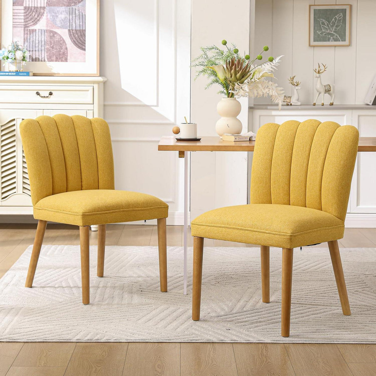 2er-Set Esszimmerstühle Gelb – Modern & Komfortabel