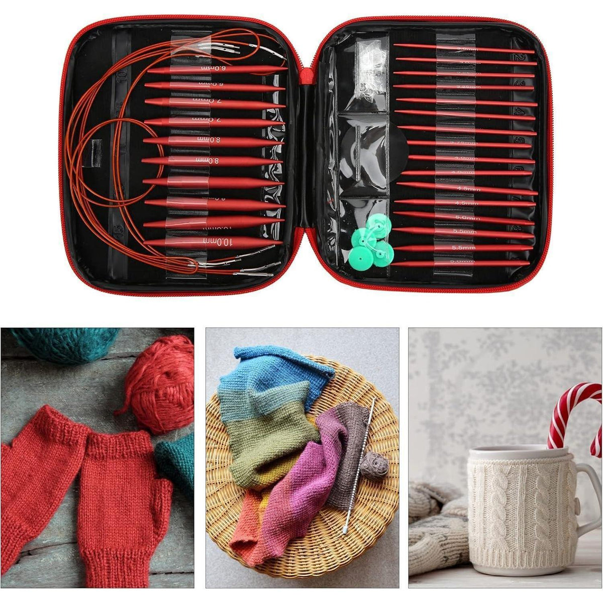Austauschbares Stricknadeln Set mit Zubehör | Rundstricknadeln