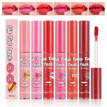 6er Set Peel-Off Lippenstift – Matte Lippenfarben für vollere Lippen