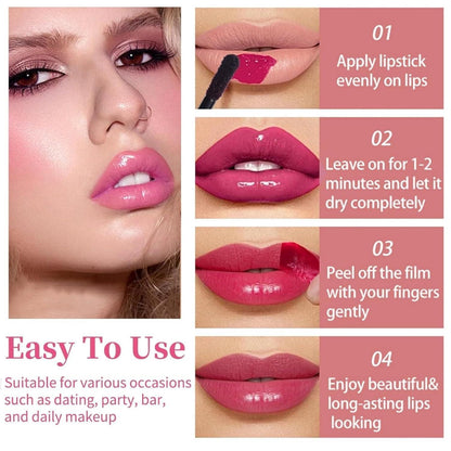 6er Set Peel-Off Lippenstift – Matte Lippenfarben für vollere Lippen
