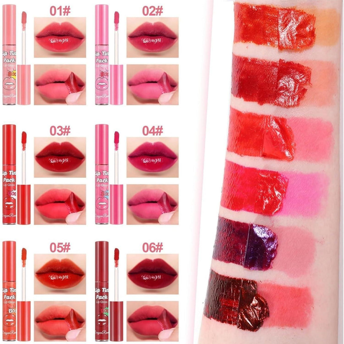 6er Set Peel-Off Lippenstift – Matte Lippenfarben für vollere Lippen