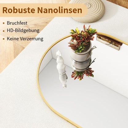 Ganzkörperspiegel Bogenförmig Gold | 170x70cm, Stand- & Wandspiegel