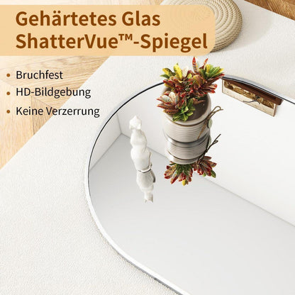 Ganzkörperspiegel Bogenförmig 170x70cm – Silber, mit Ständer & Aufhänger