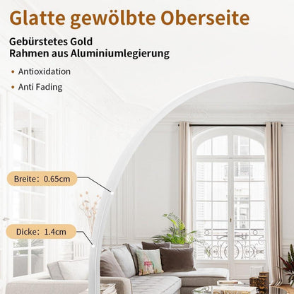 Ganzkörperspiegel Bogenförmig 170x70cm – Silber, mit Ständer & Aufhänger