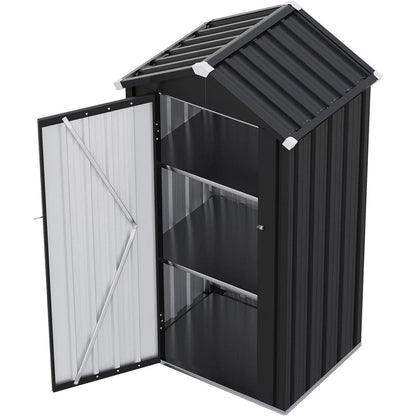 Wetterfestes Gartenhaus Metall 87,5x67 cm mit 2 Einlegeböden
