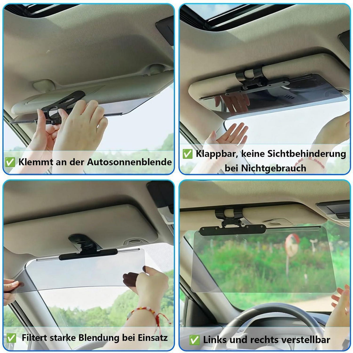 Auto Sonnenblende Verlängerung polarisiert & Anti-Blendung