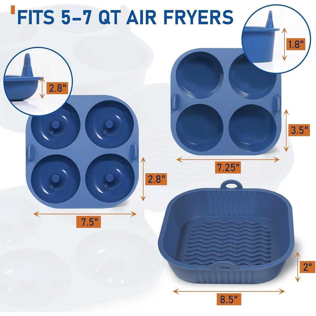 3x Silikon Muffinform & Donut Backform für Airfryer