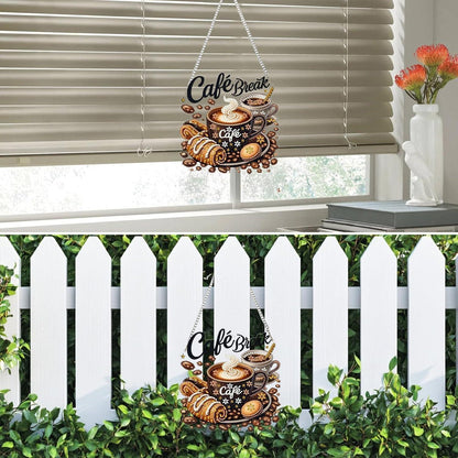 5D Diamantmalerei Kaffee Anhänger - DIY Fensterbild Set