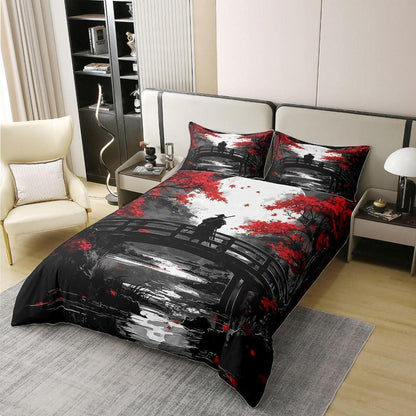 Japanisches Samurai Bettwäsche-Set 200x200 Baumwolle