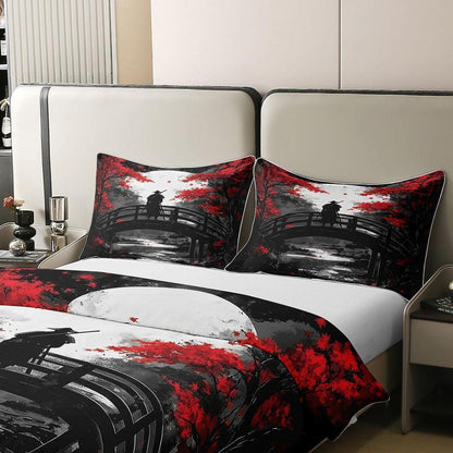 Japanisches Samurai Bettwäsche-Set 200x200 Baumwolle