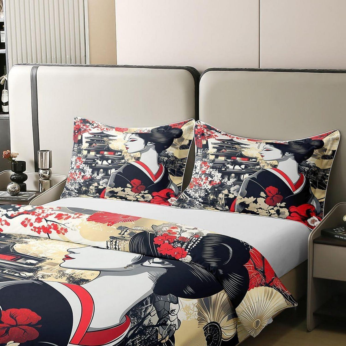Japanisches Ukiyo-e Bettwäsche-Set 200x200 Baumwolle