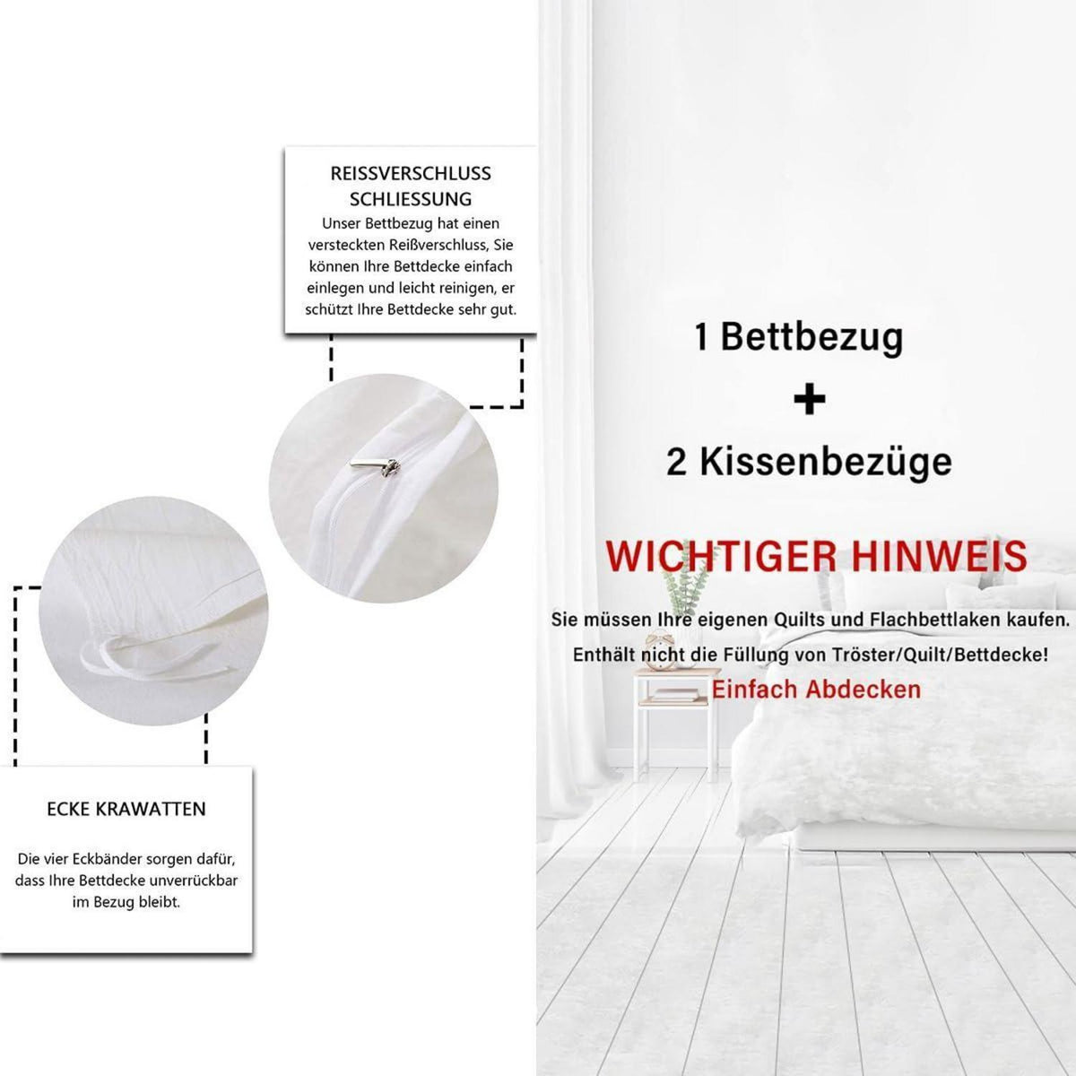 Chinesischer Stil Bettwäsche Set 220x240 Baumwolle Tusche Landschaft