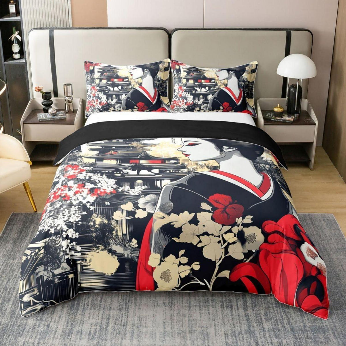 Japanisches Ukiyo-e Bettwäsche-Set 220x240 cm
