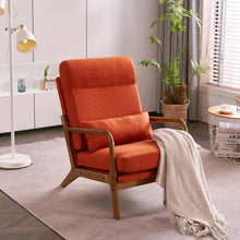 Mid-Century Sessel mit Massivholzrahmen – Orange