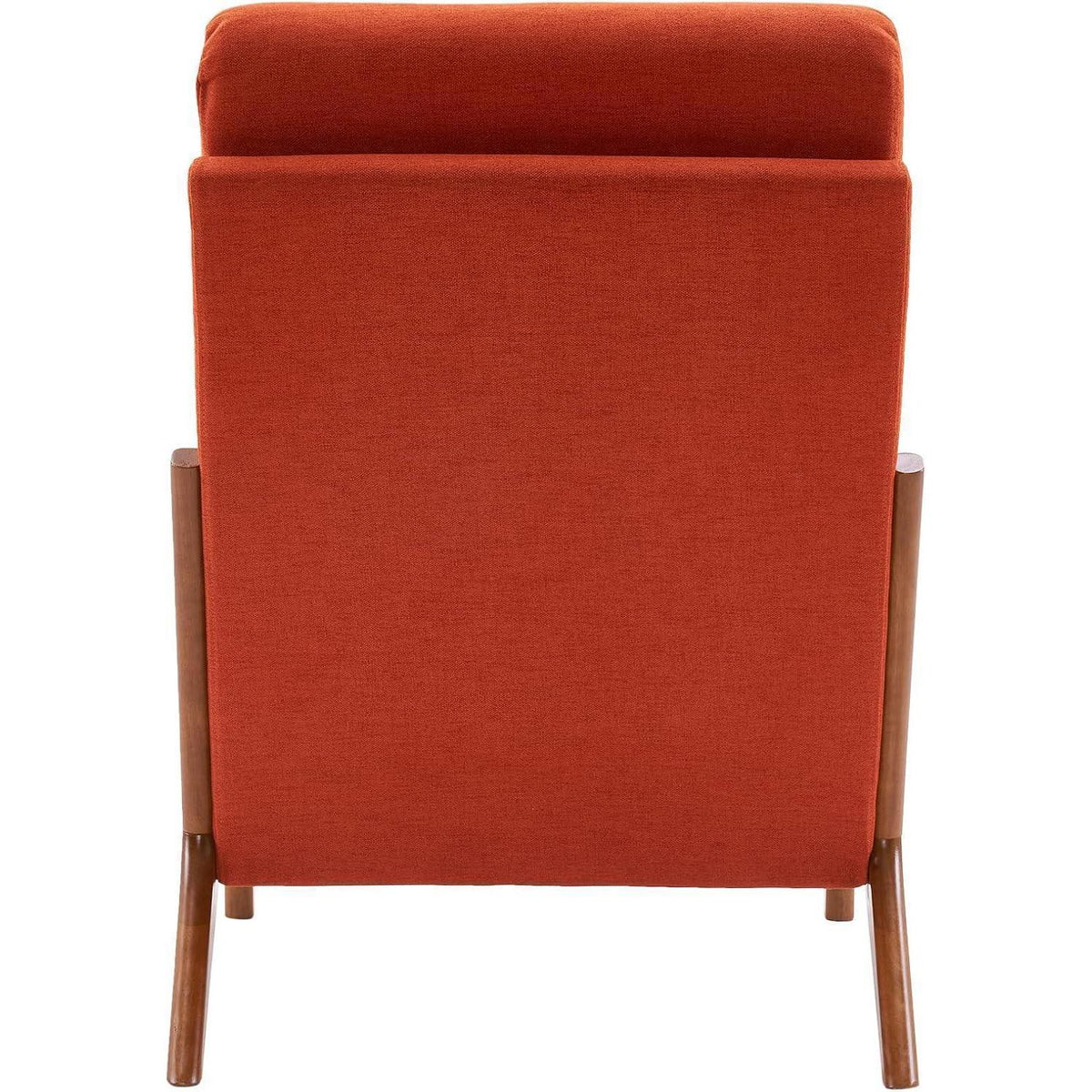 Mid-Century Sessel mit Massivholzrahmen – Orange