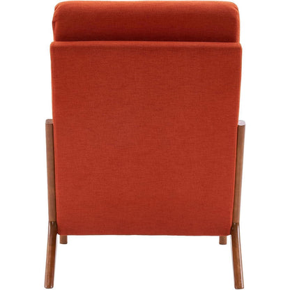 Mid-Century Sessel mit Massivholzrahmen – Orange