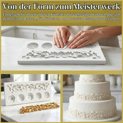 3x Barock Silikonformen für Kuchen & Dessert Dekoration