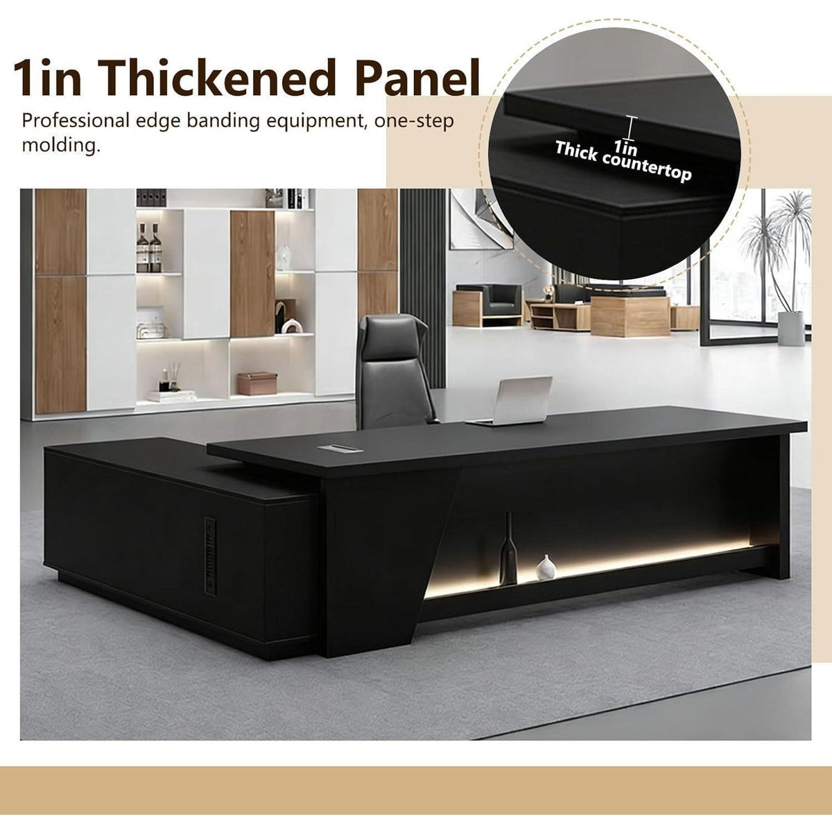 Moderner L-förmiger Schreibtisch mit Stauraum – 160x80cm