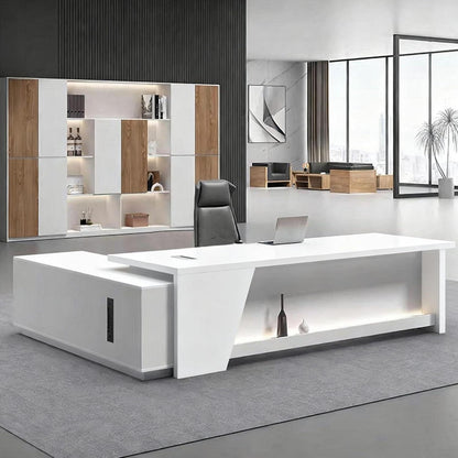 Moderner L-förmiger Schreibtisch mit Stauraum – Großer Bürotisch für Büro & Homeoffice