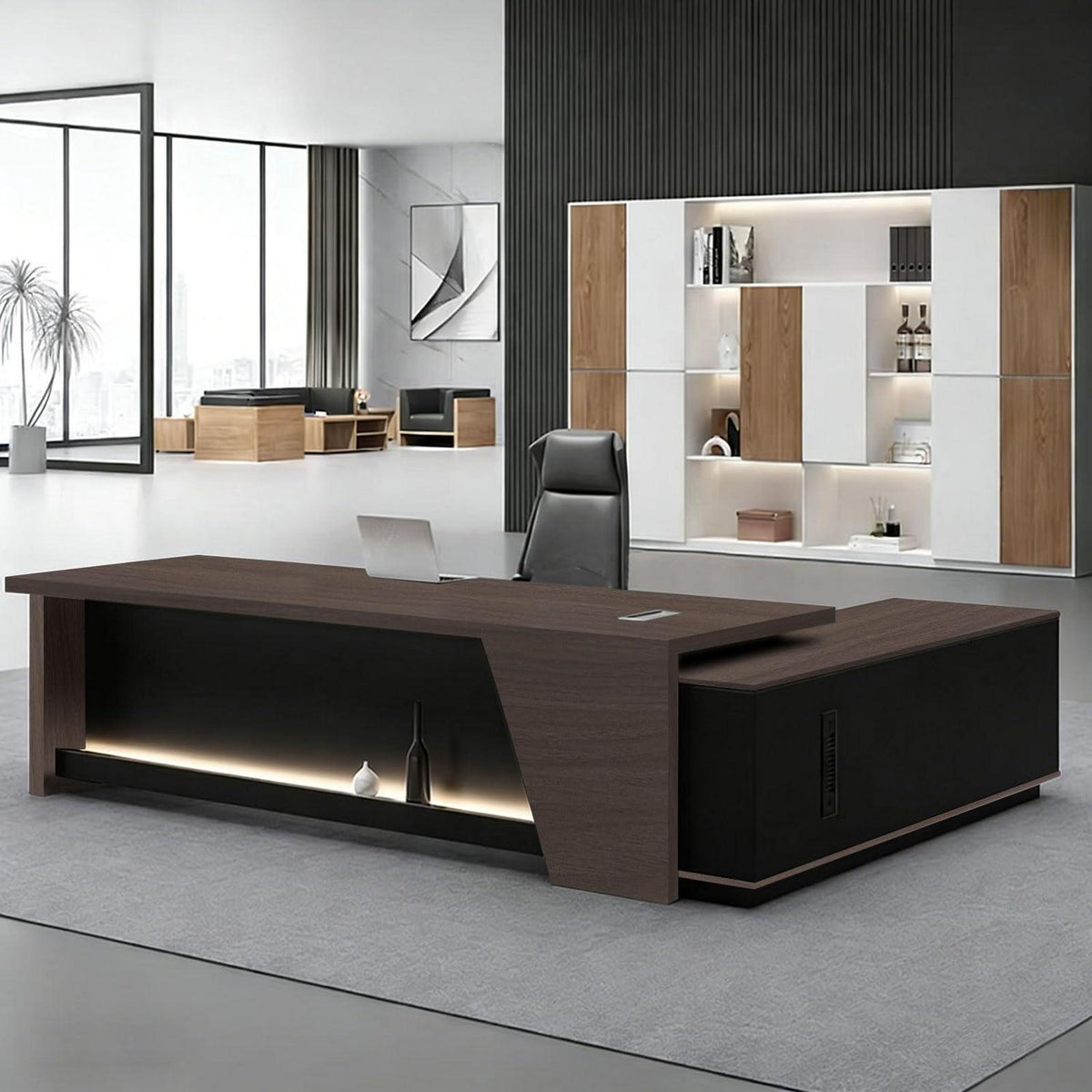 Moderner L-förmiger Schreibtisch mit Stauraum – 200x80x75 cm