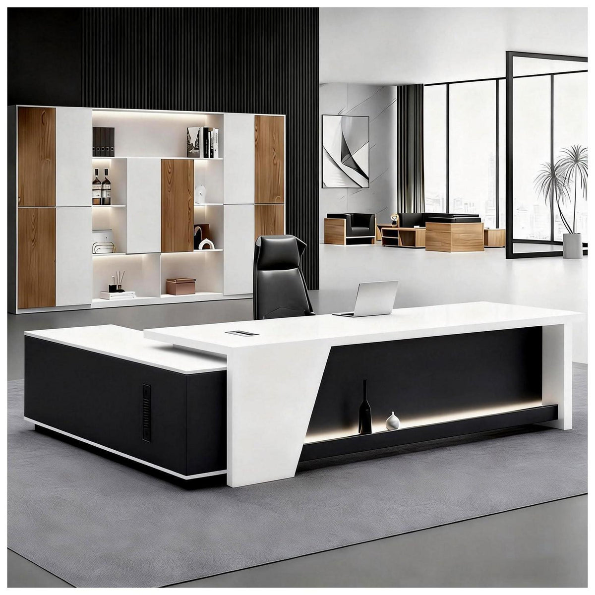 Moderner L-förmiger Schreibtisch mit Stauraum – Großzügiger Bürotisch für Büro & Homeoffice