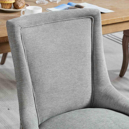 Esszimmerstühle Set 4 Grau – Gepolsterte Chenille Stühle mit Holzbeinen