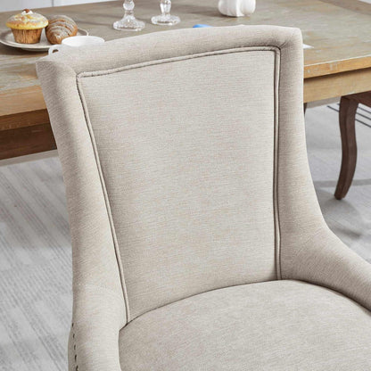 Esszimmerstühle 2er Set – Gepolsterte Chenille Stühle mit Holzbeinen