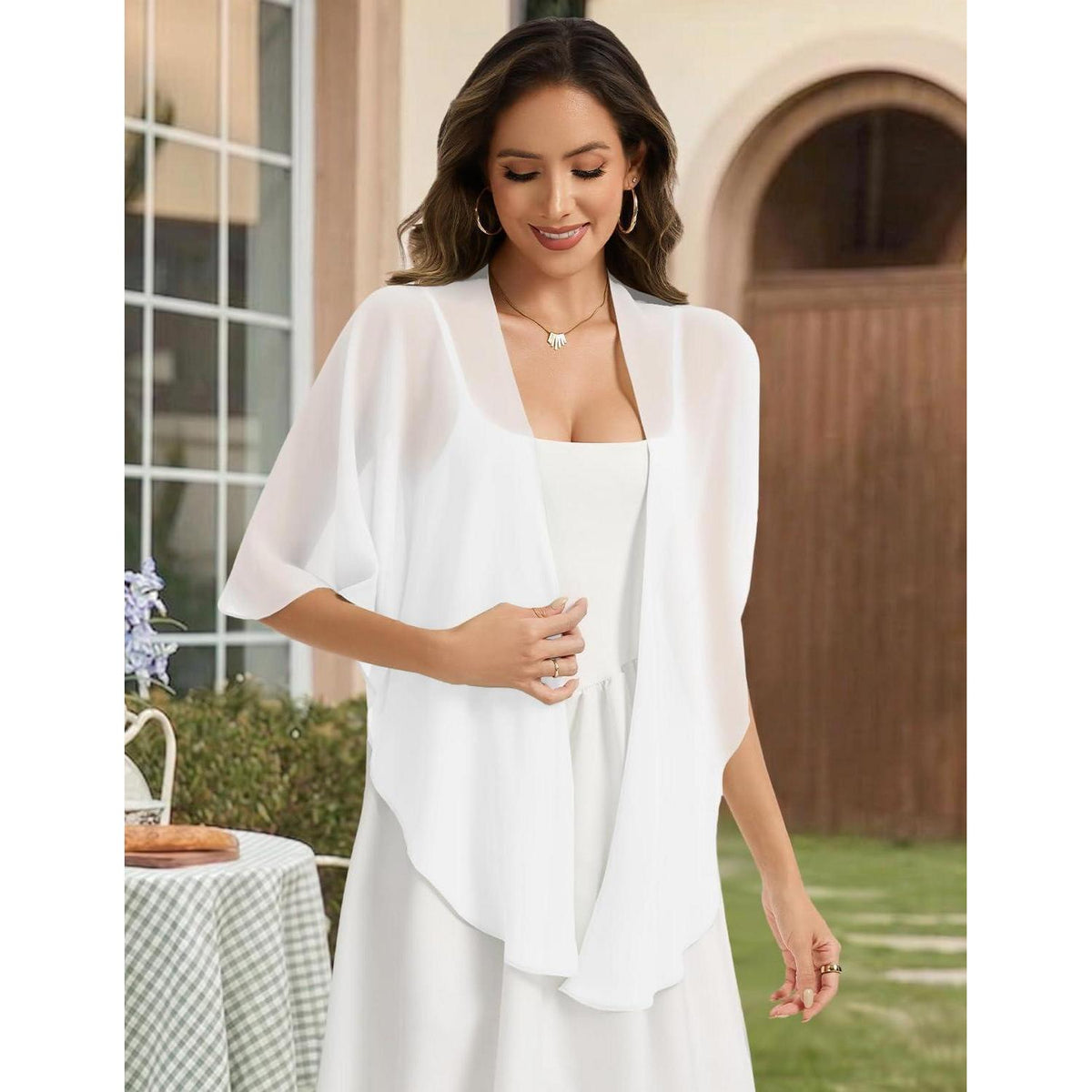 Chiffon Bolero Damen leicht elegant Stola weiches Schultertuch für Abendkleider