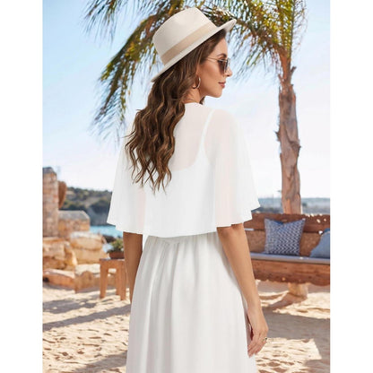 Chiffon Bolero Damen leicht elegant Stola weiches Schultertuch für Abendkleider