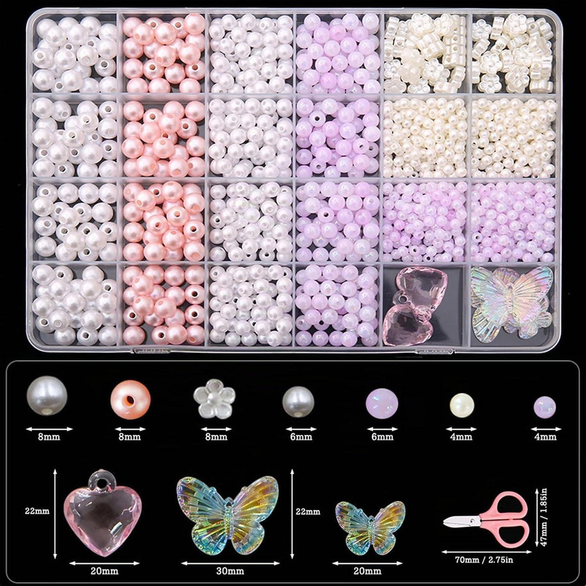 Perlen Set Weiß zum Armband Basteln – DIY Schmuck Set für Erwachsene