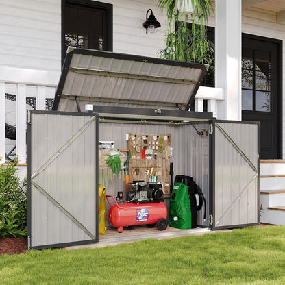Gerätehaus 150x117x80cm – Mülltonnenbox mit Gasdruckfeder