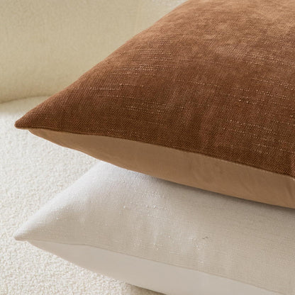 2 Kissenbezüge 45x45 cm Chenille Bronze – Farmhouse Stil