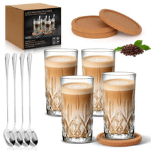 Latte Macchiato Gläser Set mit Löffeln & Untersetzern