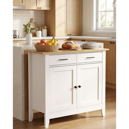 Weißer Buffetschrank mit 2 Schubladen | 91x40x82 cm