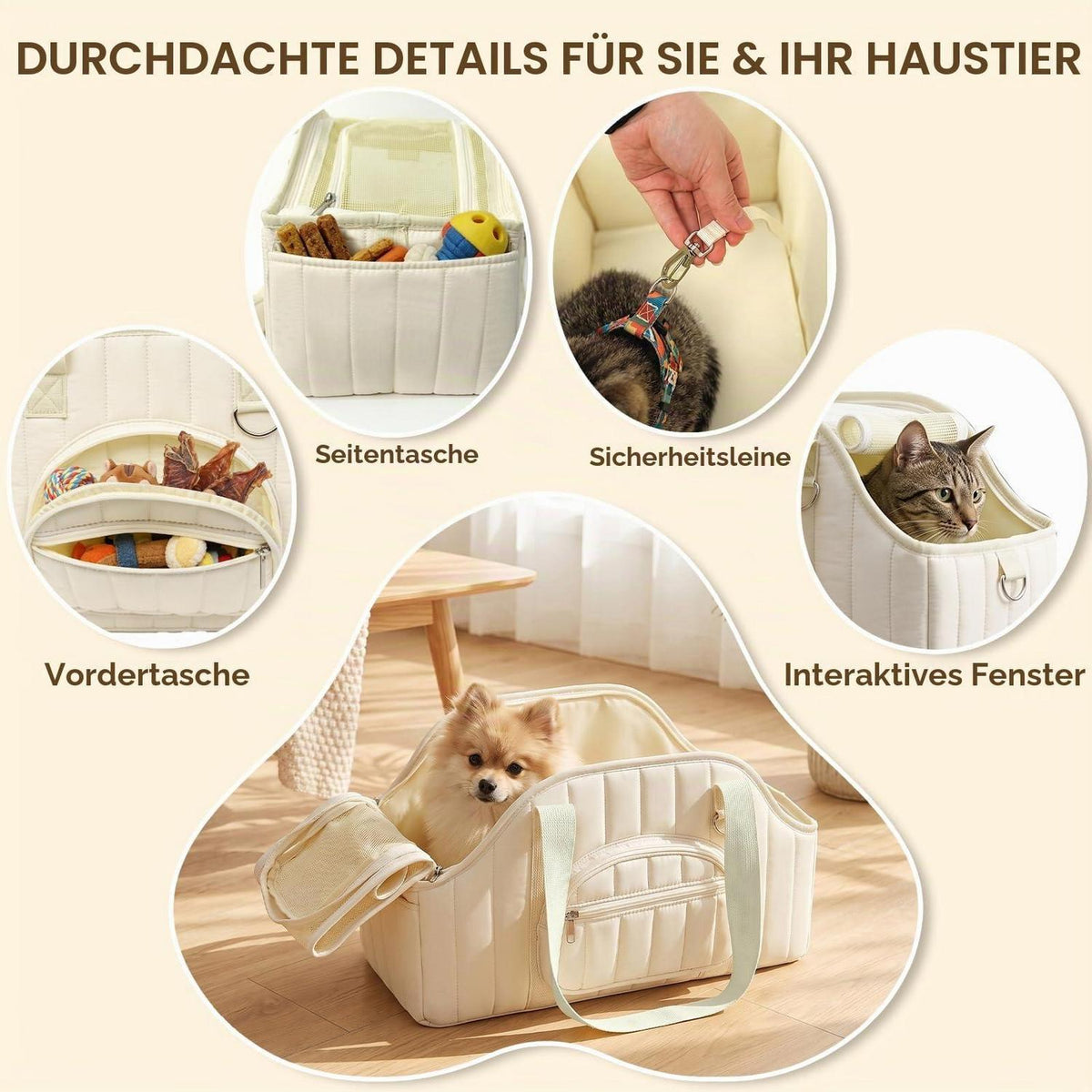 Hundetasche faltbar für kleine Hunde bis 5kg