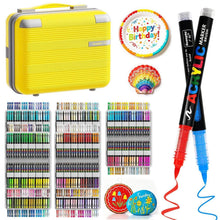 Acrylmarker Set mit Pinselspitze – 288 Farben für Stein, Holz & mehr