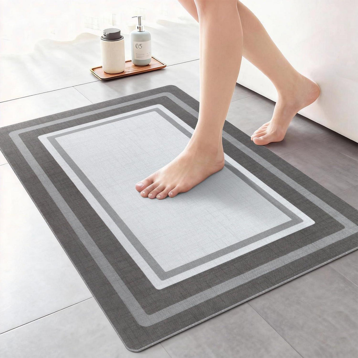 Rutschfeste Badematte dunkelgrau 60x120 cm – Schnelltrocknend & Pflegeleicht