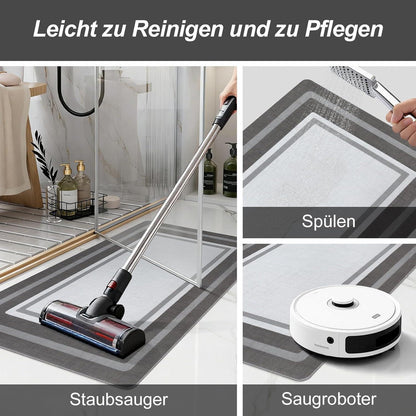 Rutschfeste Badematte dunkelgrau 60x120 cm – Schnelltrocknend & Pflegeleicht