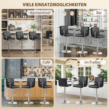 Barhocker 2er Set, Höhenverstellbar, Schwarz