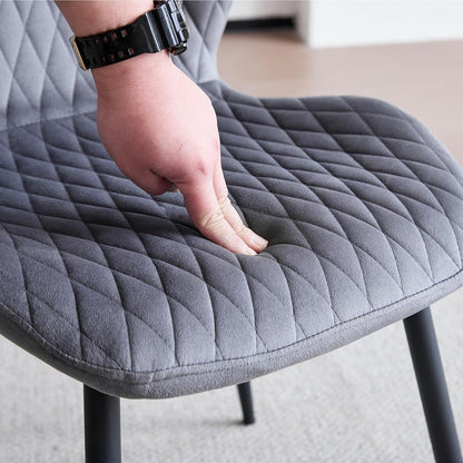 Runder Esstisch Set 100cm mit 4 Samtstühlen – Gelb & Grau