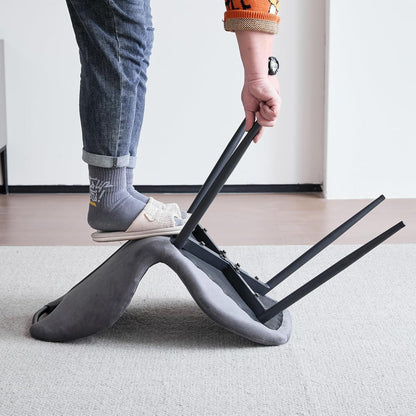 Runder Esstisch Set 100cm mit 4 Samtstühlen – Gelb & Grau