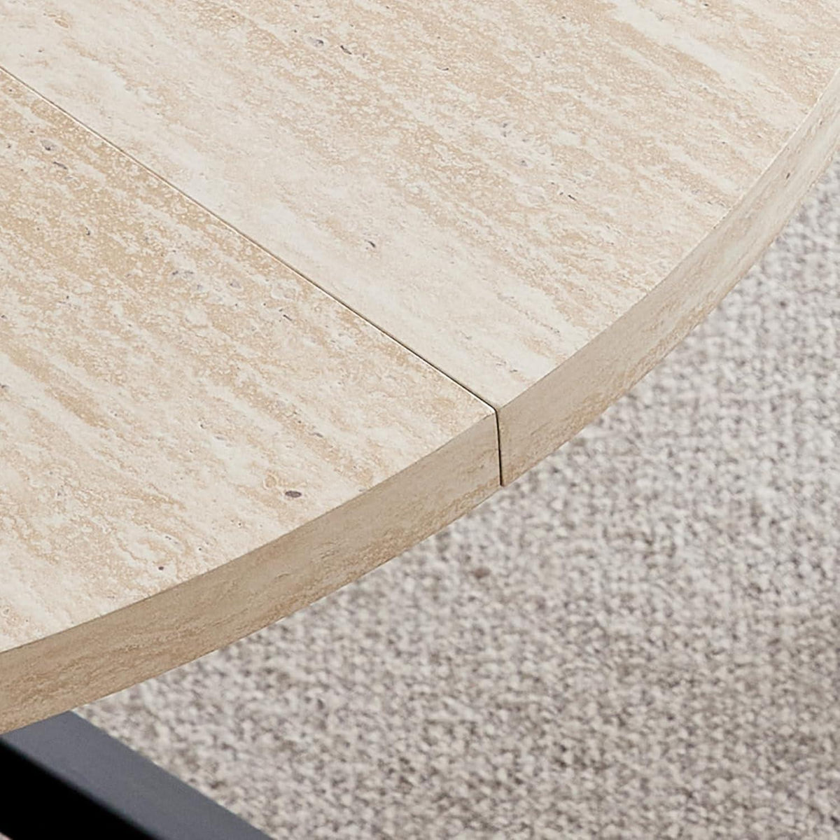 Runder Esstisch Set 100cm mit 4 Samtstühlen – Gelb & Beige