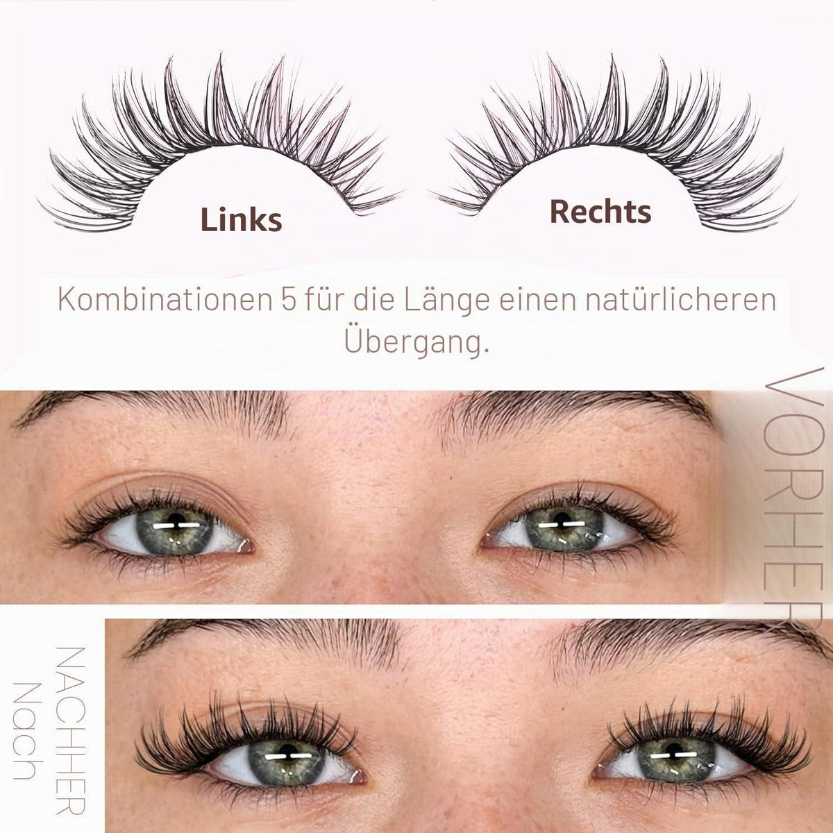 300er Wimpern-Set Manga Lash Cluster 10-16mm
