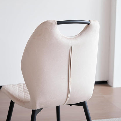 Runder Esstisch Set 5-teilig | Modernes Esszimmer Set mit Samtstühlen