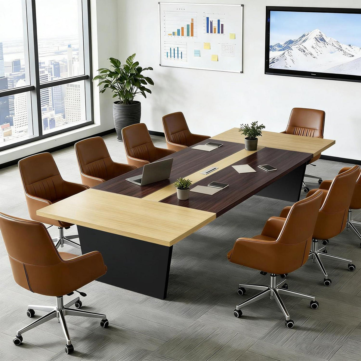 Moderner Konferenztisch 360x120cm – Stabiler Besprechungstisch für Büro