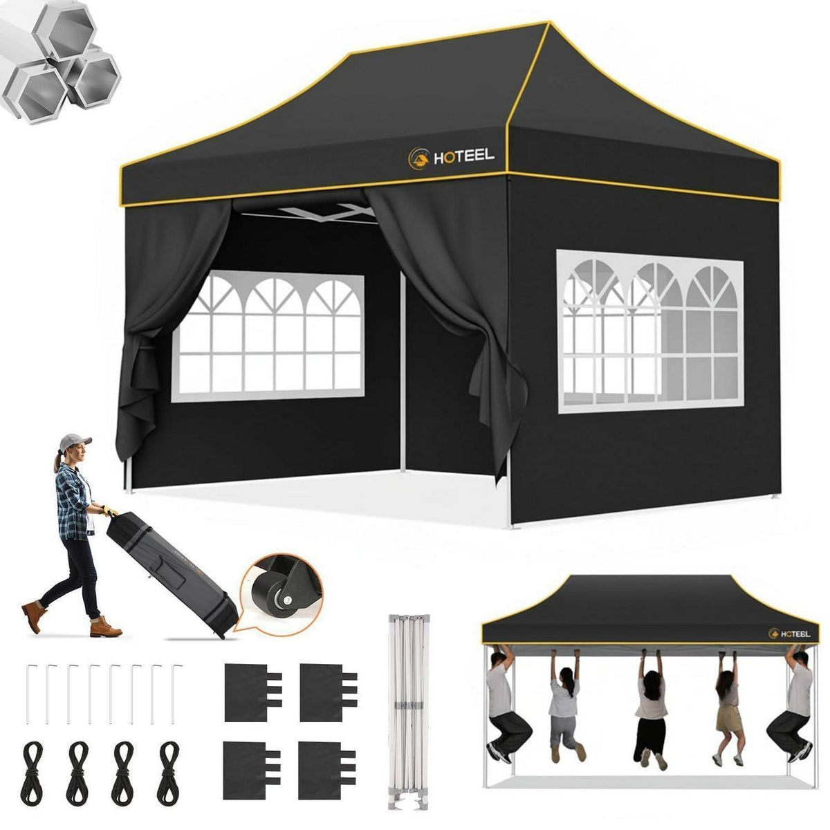 Faltpavillon 3x4,5m – Wasserdicht, Stabil & Winterfest